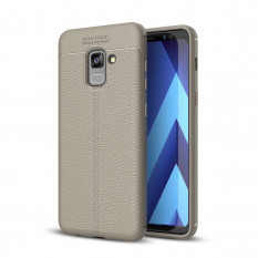 Чехол-накладка Litchi Grain для Samsung Galaxy A7 (2018), A8 Plus (2018) (серый)