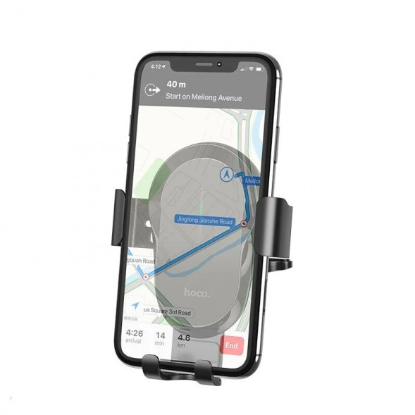 Держатель автомобильный с беспроводной зарядкой Hoco CA105 Guide для телефона (черный)