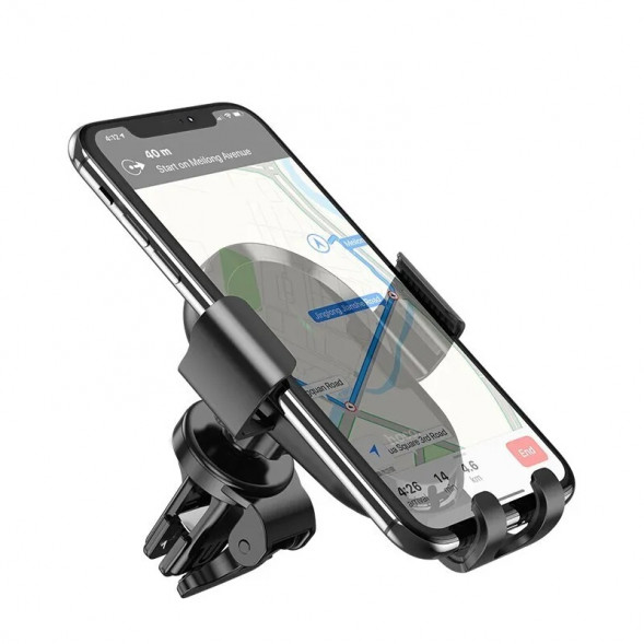 Держатель автомобильный с беспроводной зарядкой Hoco CA105 Guide для телефона (черный)