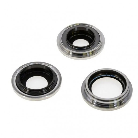 Стекло камеры для iPhone 13 Pro, iPhone 13 Pro Max (Серебро) в рамке (комплект 3 шт)