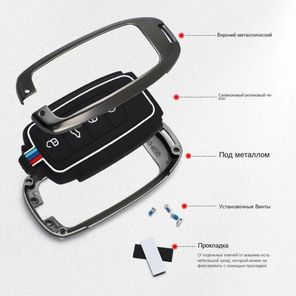 Чехол для ключа Omoda C5, Chery Tiggo 8 Pro, Tiggo 8 Pro Max, Tiggo 8 plus, 5 Plus, 7 Pro бронированный для брелка