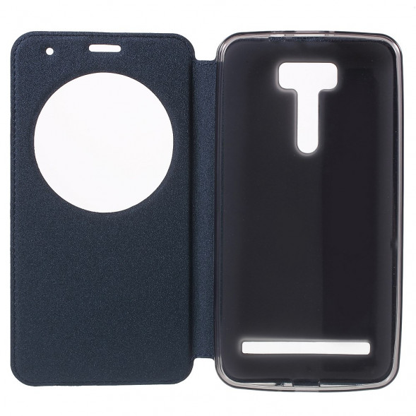 Чехол с окном информации для Asus Zenfone 2 Laser ZE601KL (Синий)