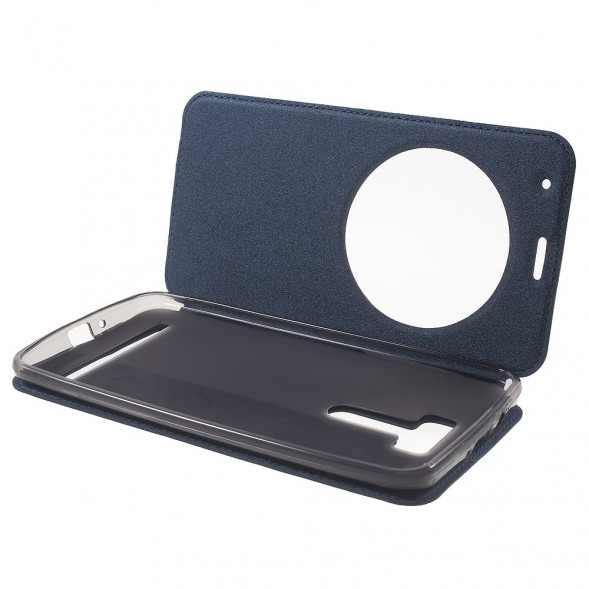 Чехол с окном информации для Asus Zenfone 2 Laser ZE601KL (Синий)