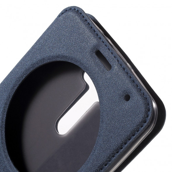 Чехол с окном информации для Asus Zenfone 2 Laser ZE601KL (Синий)