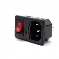 IEC320 AC-01 Разъем питания 220В 10A на панель с предохранителем