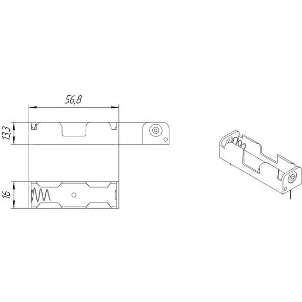 BH311 (BH613) Батарейный отсек АА х1 на проводе