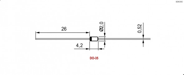 BZX55C4V7 (DO-35) Стабилитрон (10 шт)