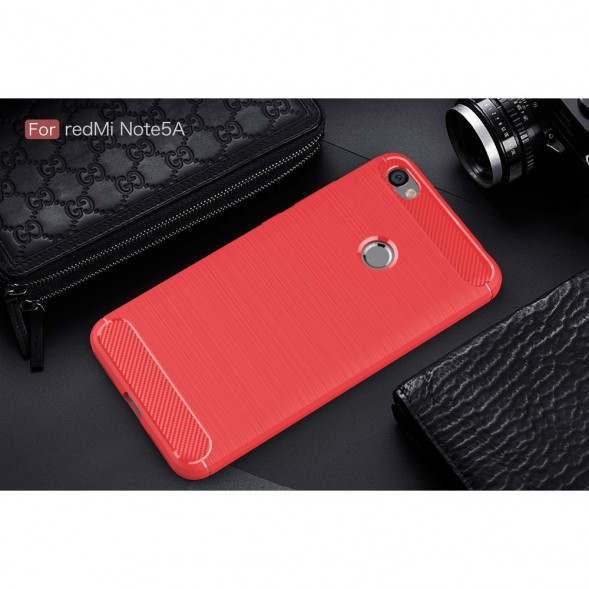 Чехол Carbon Fiber для Xiaomi Redmi Note 5A (красный)