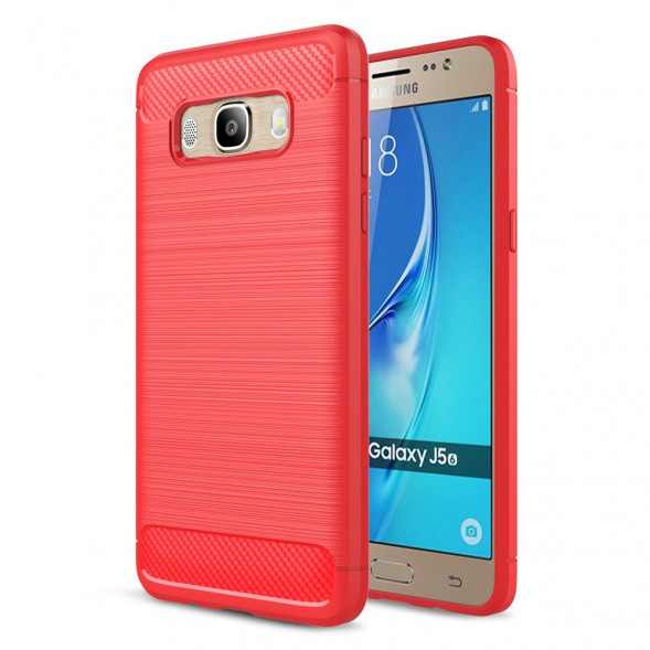 Чехол Carbon Fibre для Samsung Galaxy J5 (2016) SM-J510F (красный)