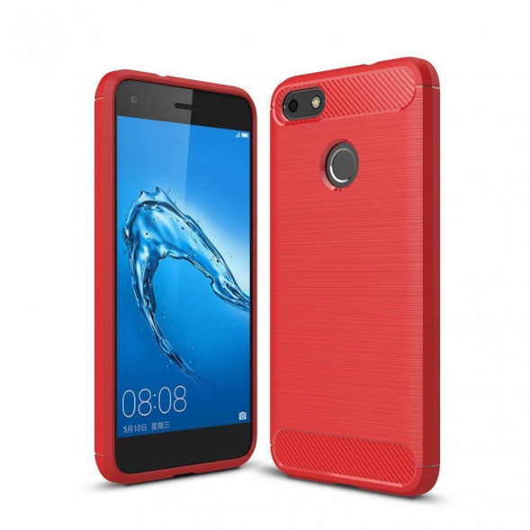 Чехол Carbon Fibre для Huawei Nova Lite 2017, P9 lite mini (красный)