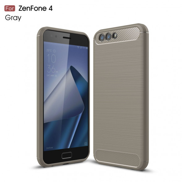 Чехол Carbon Fiber для Asus ZenFone 4 ZE554KL (серый)