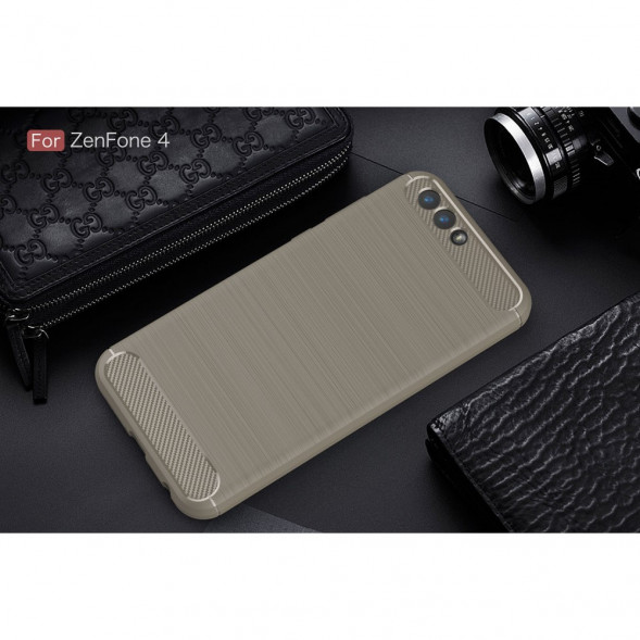 Чехол Carbon Fiber для Asus ZenFone 4 ZE554KL (серый)