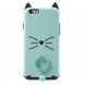 Чехол Moustach Cat с кольцом для iPhone 6, 6s (зеленый)