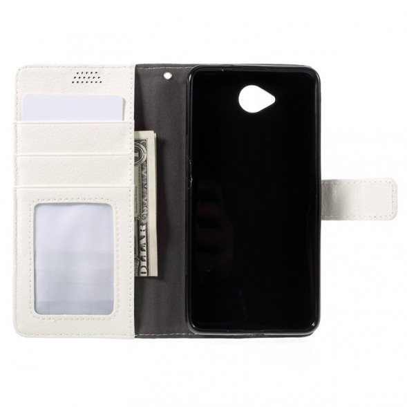 Чехол книжка с визитницей для Microsoft Lumia 650 (Белый)