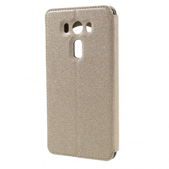 Песочный чехол с окном информации для ASUS ZenFone 3 Deluxe ZS550KL (Золотистый)