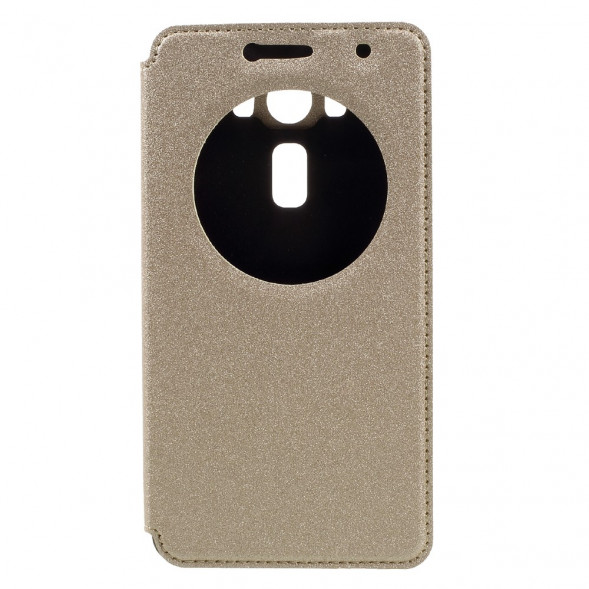 Песочный чехол с окном информации для ASUS ZenFone 3 Deluxe ZS550KL (Золотистый)
