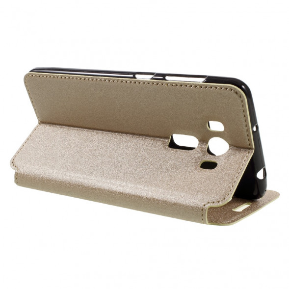 Песочный чехол с окном информации для ASUS ZenFone 3 Deluxe ZS550KL (Золотистый)