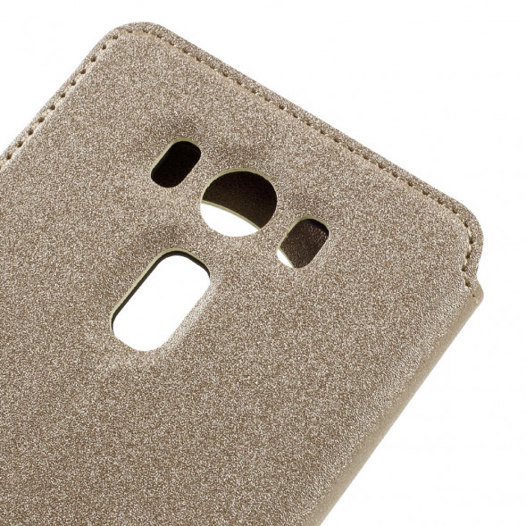 Песочный чехол с окном информации для ASUS ZenFone 3 Deluxe ZS550KL (Золотистый)