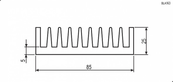 BLA163-150 Радиатор ребристый (черный)