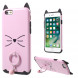 Чехол Moustach Cat с кольцом для iPhone 6, 6s (розовый)