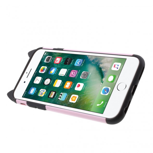 Чехол Moustach Cat с кольцом для iPhone 6, 6s (розовый)