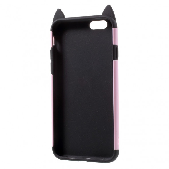 Чехол Moustach Cat с кольцом для iPhone 6, 6s (розовый)