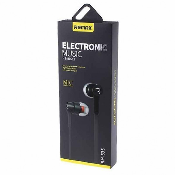 Гарнитура - наушники 3.5 Remax RM-535 с микрофоном (черный)
