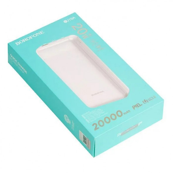 Портативный аккумулятор Borofone BJ19A Incredible PD20W QC3.0 20000mAh (Белый)