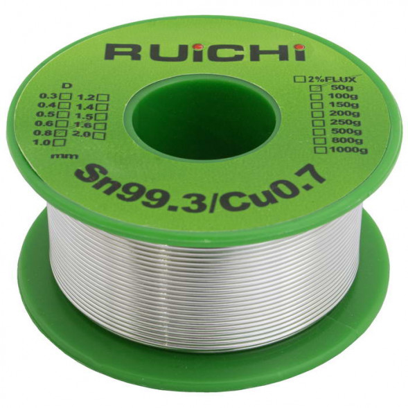 Припой Sn99.3/Cu0.7 d0.8mm 50g