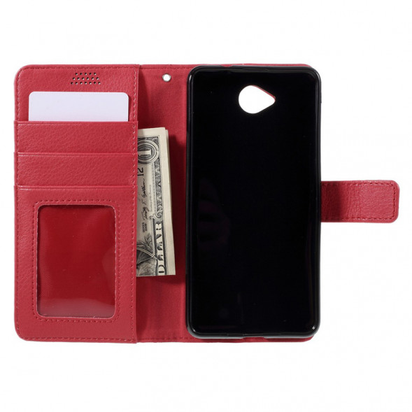 Чехол книжка с визитницей для Microsoft Lumia 650 (Красный)