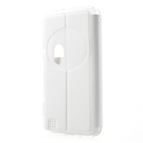 Чехол книжка с окном информации для Asus Zenfone Zoom ZX551ML, ZX550ML (Белый)