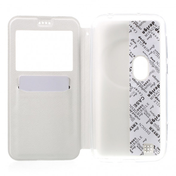 Чехол книжка с окном информации для Asus Zenfone Zoom ZX551ML, ZX550ML (Белый)