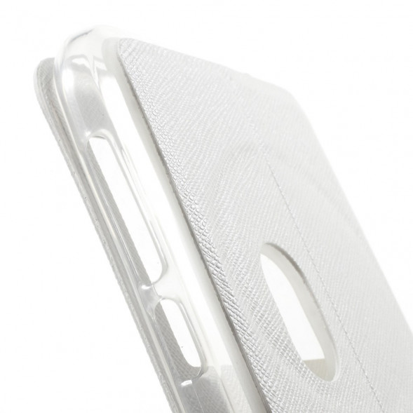 Чехол книжка с окном информации для Asus Zenfone Zoom ZX551ML, ZX550ML (Белый)