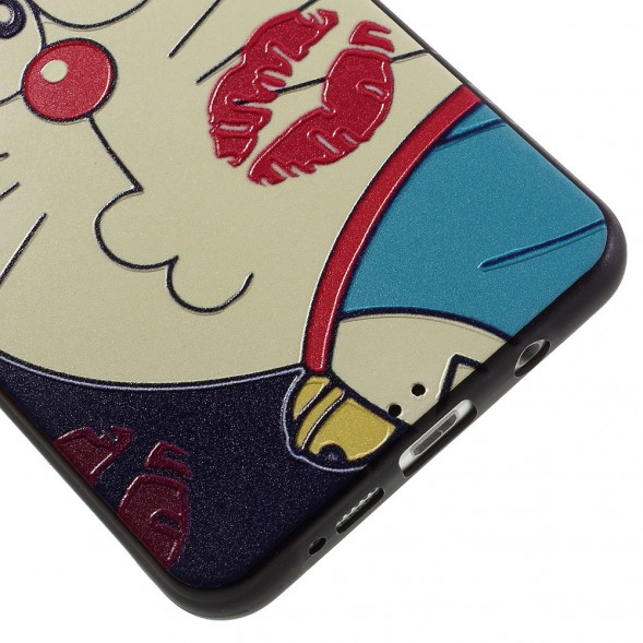 Текстурный TPU чехол накладка для Samsung Galaxy A7 (2016) SM-A710F (Кошка)