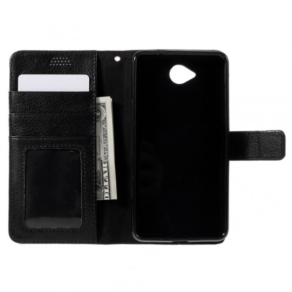 Чехол книжка с визитницей для Microsoft Lumia 650 (Черный)