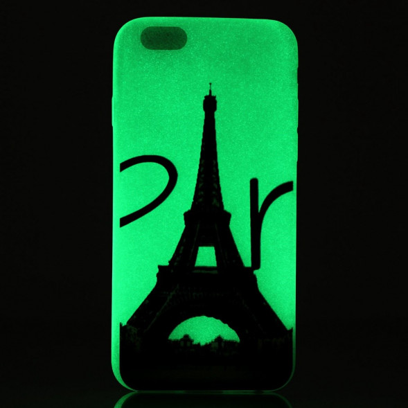 Светящийся в темноте чехол для iPhone 6, 6S (Эйфелева башня)