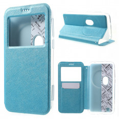 Чехол книжка с окном информации для Asus Zenfone Zoom ZX551ML, ZX550ML (Голубой)