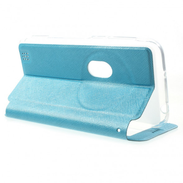Чехол книжка с окном информации для Asus Zenfone Zoom ZX551ML, ZX550ML (Голубой)