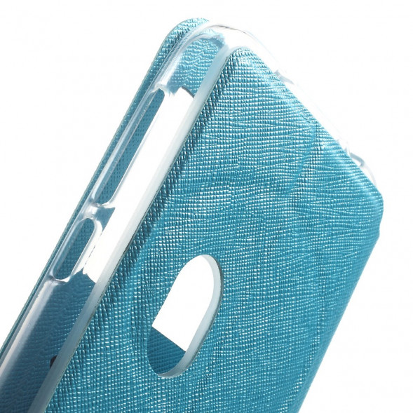 Чехол книжка с окном информации для Asus Zenfone Zoom ZX551ML, ZX550ML (Голубой)