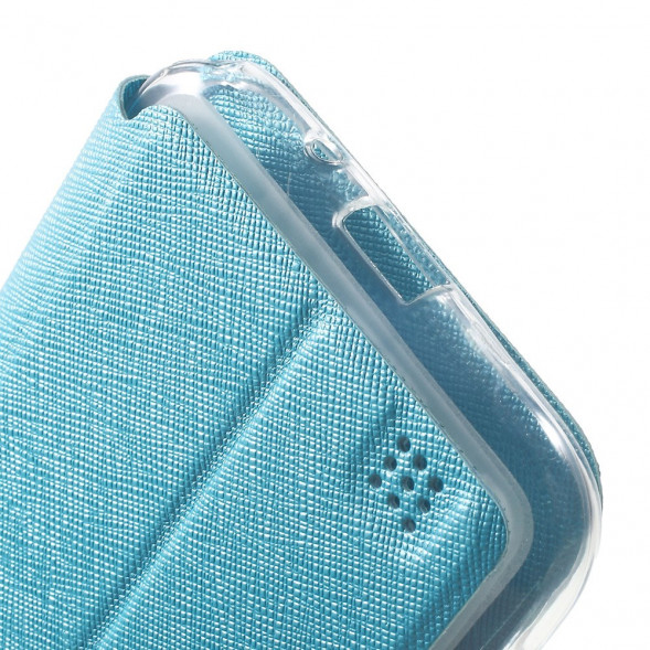 Чехол книжка с окном информации для Asus Zenfone Zoom ZX551ML, ZX550ML (Голубой)