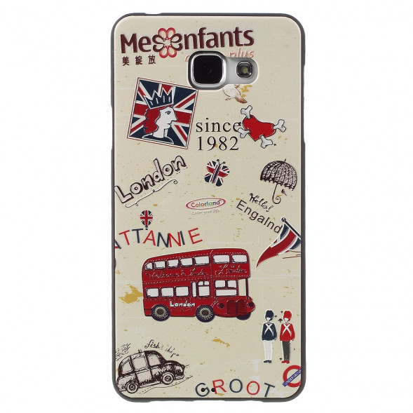 Текстурный TPU чехол накладка для Samsung Galaxy A7 (2016) SM-A710F (Красный автобус)