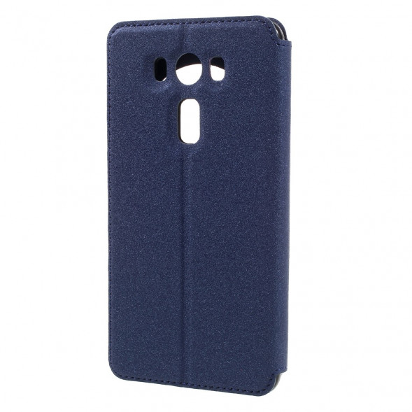 Песочный чехол с окном информации для ASUS ZenFone 3 Deluxe ZS550KL (Синий)