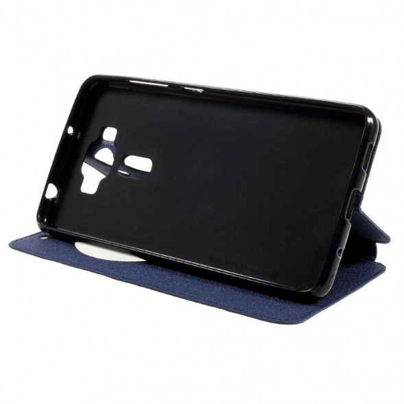 Песочный чехол с окном информации для ASUS ZenFone 3 Deluxe ZS550KL (Синий)