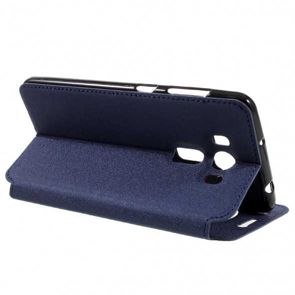 Песочный чехол с окном информации для ASUS ZenFone 3 Deluxe ZS550KL (Синий)