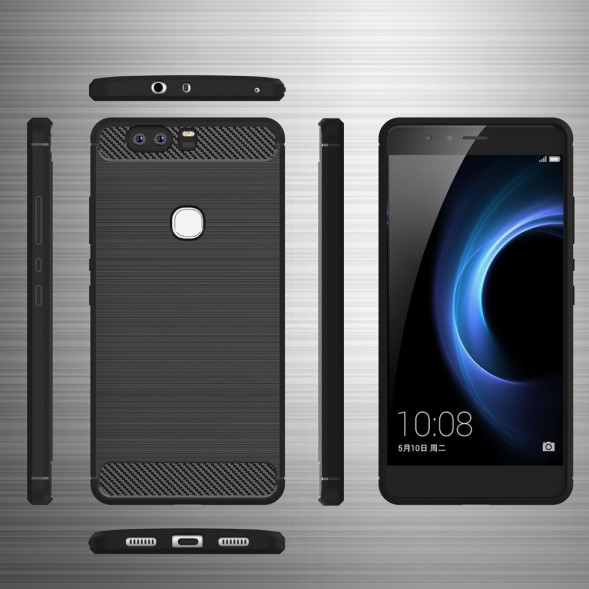 Матовый TPU чехол для Huawei Honor V8 (Черный)