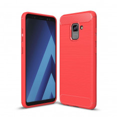 Чехол-накладка Carbon Fibre для Samsung Galaxy A5 (2018), A8 (2018) (красный)