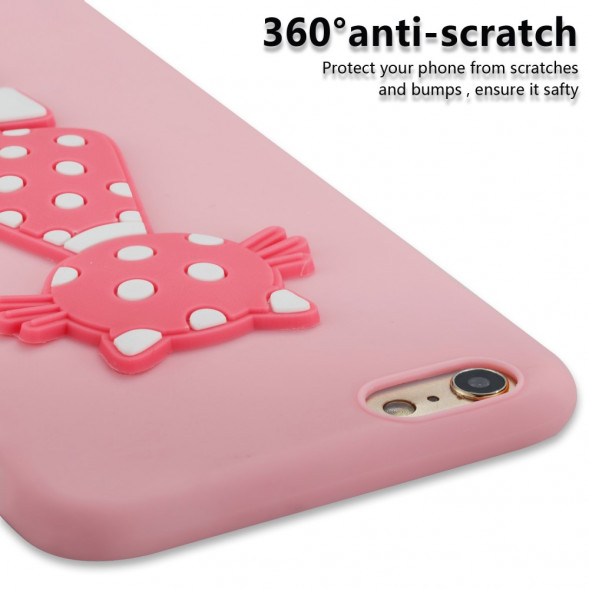 3D TPU Чехол с кошечкой для  iPhone 6S Plus / 6 Plus (Розовый)