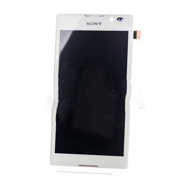 Дисплей с тачскрином для Sony C2305 Xperia C (белый) в рамке