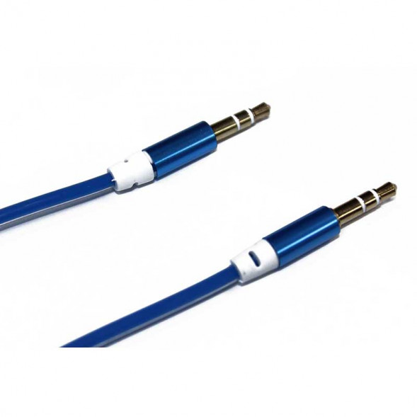 AUX кабель 3.5MM с металлическими концевиками папа-папа (синий)