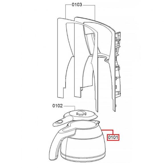 12014693 Колба стеклянная для кофеварок Bosch TKA6A041/01, TKA6A041/02, TKA6A041/03, TKA6A041/04